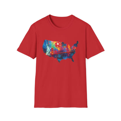 USA Soccer Match Day T-Shirt — Colorful Splash American Graphic Tee