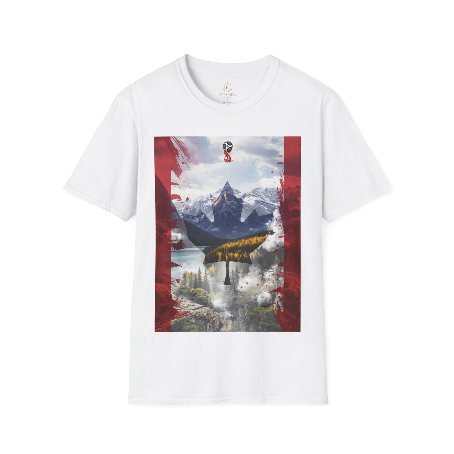Patriotic Canadian Flag T-Shirt Maple Leaf Mountain Art Design Tee