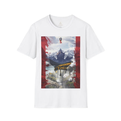 Patriotic Canadian Flag T-Shirt Maple Leaf Mountain Art Design Tee