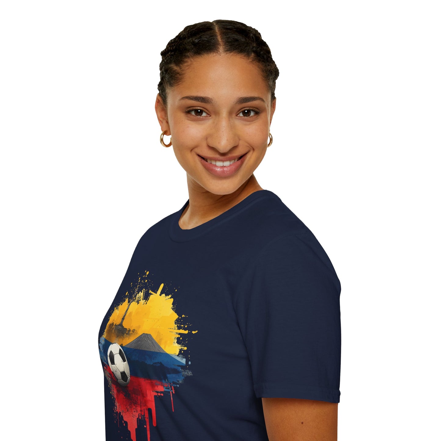 Ecuador Football Pride T-Shirt Quito’s Monument Chimborazo Art Tee