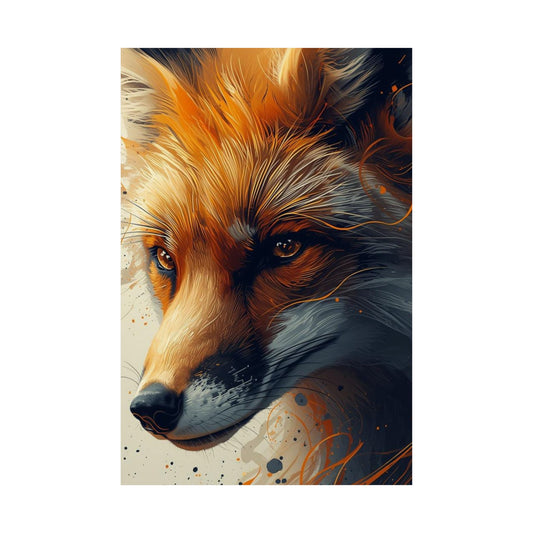 Fox Art Poster — Matte Vertical Wildlife Print