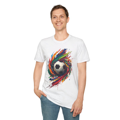 Color Splash Soccer Match Day T-Shirt — Vibrant Swirl Tee