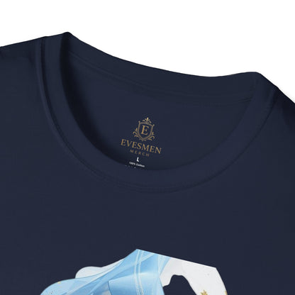 Dynamic Argentina Soccer Match Day T-Shirt — Modern Fluid Art Graphic Tee