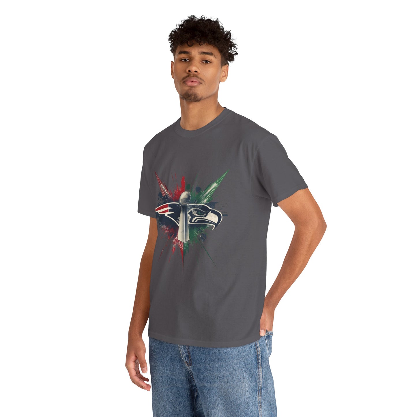 Legendary Championship Matchup Splatter Logo T‑Shirt Football Big Game 2026