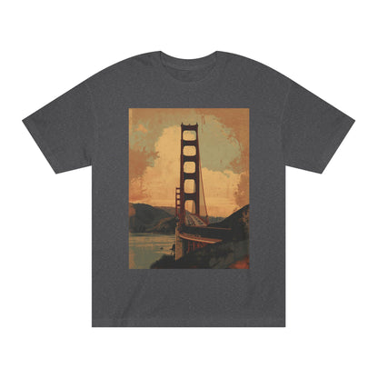 Golden Gate Bridge Art Print T-Shirt Vintage-Styled Classic Tee