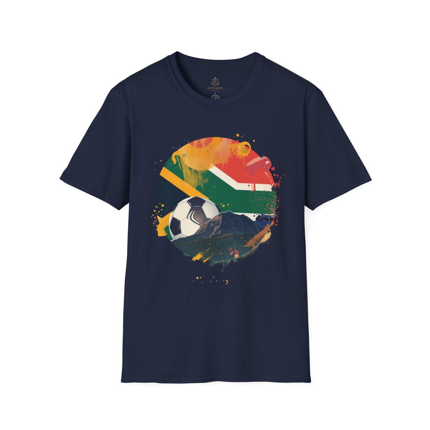 South Africa Flag Soccer T‑Shirt — Retro Football Pride Tee