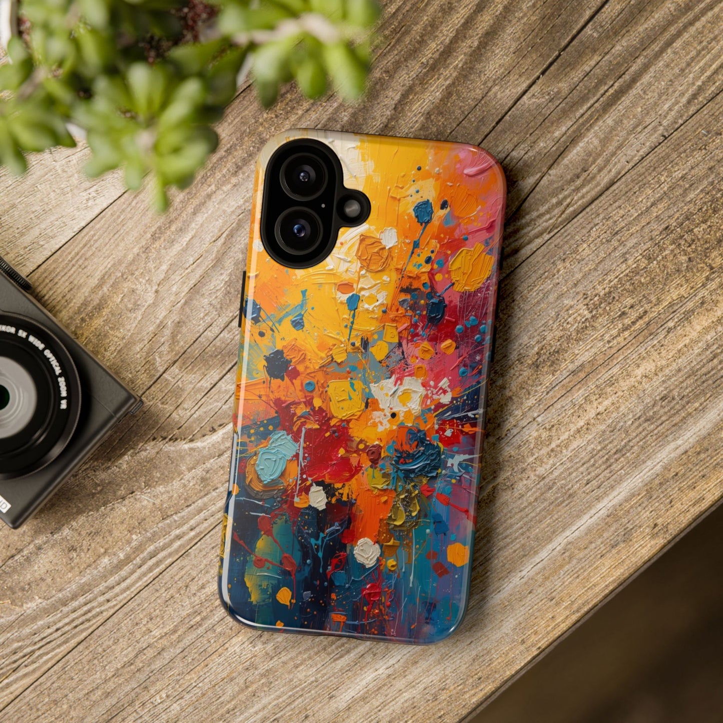 Abstract Color Splash Phone Case — Vibrant Paint Splatter Protective Cover