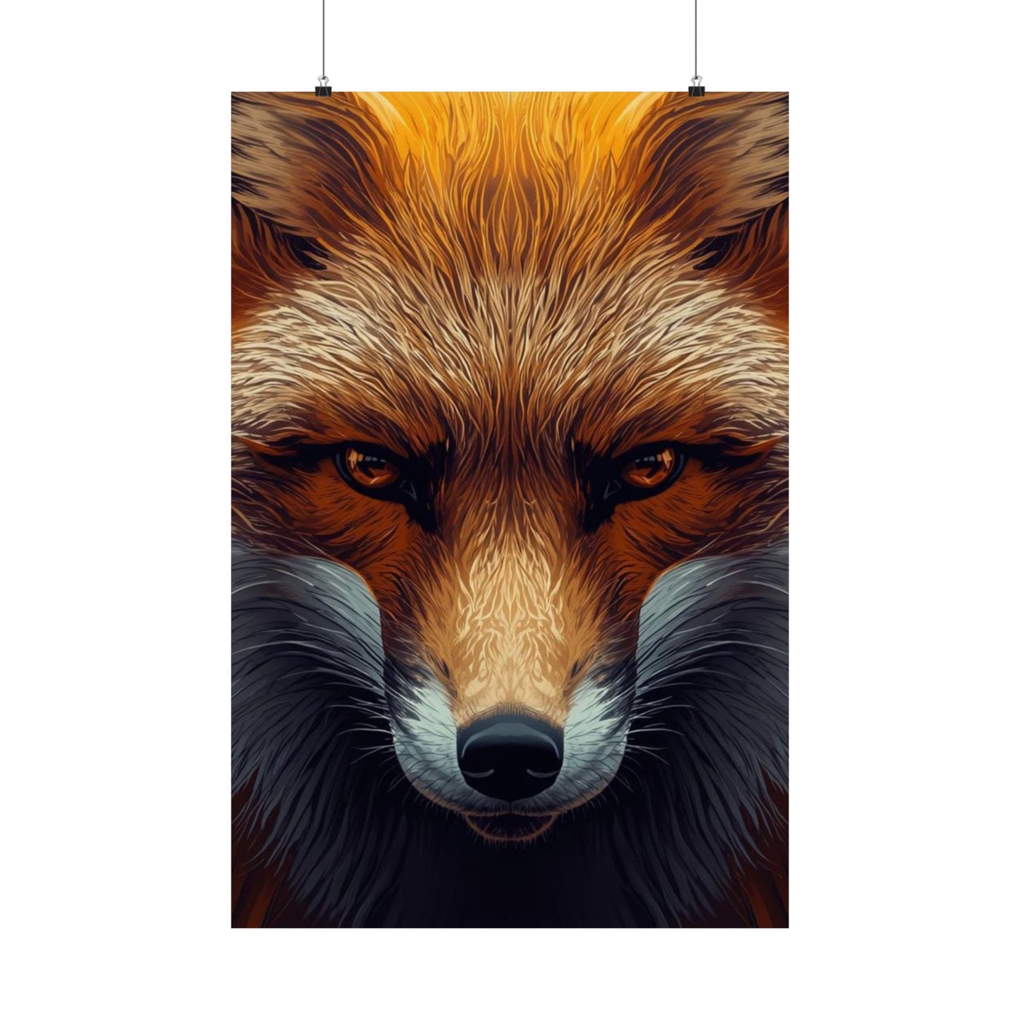 Fox Portrait Matte Poster — Bold Red Fox Wall Art