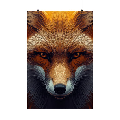 Fox Portrait Matte Poster — Bold Red Fox Wall Art