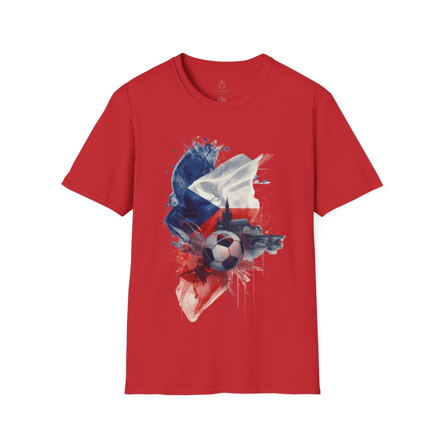 Czech Football Pride T-shirt Abstract Flag Prague Heritage Tee