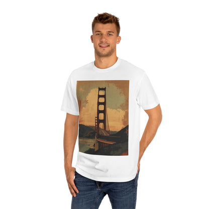 Golden Gate Bridge Art Print T-Shirt Vintage-Styled Classic Tee