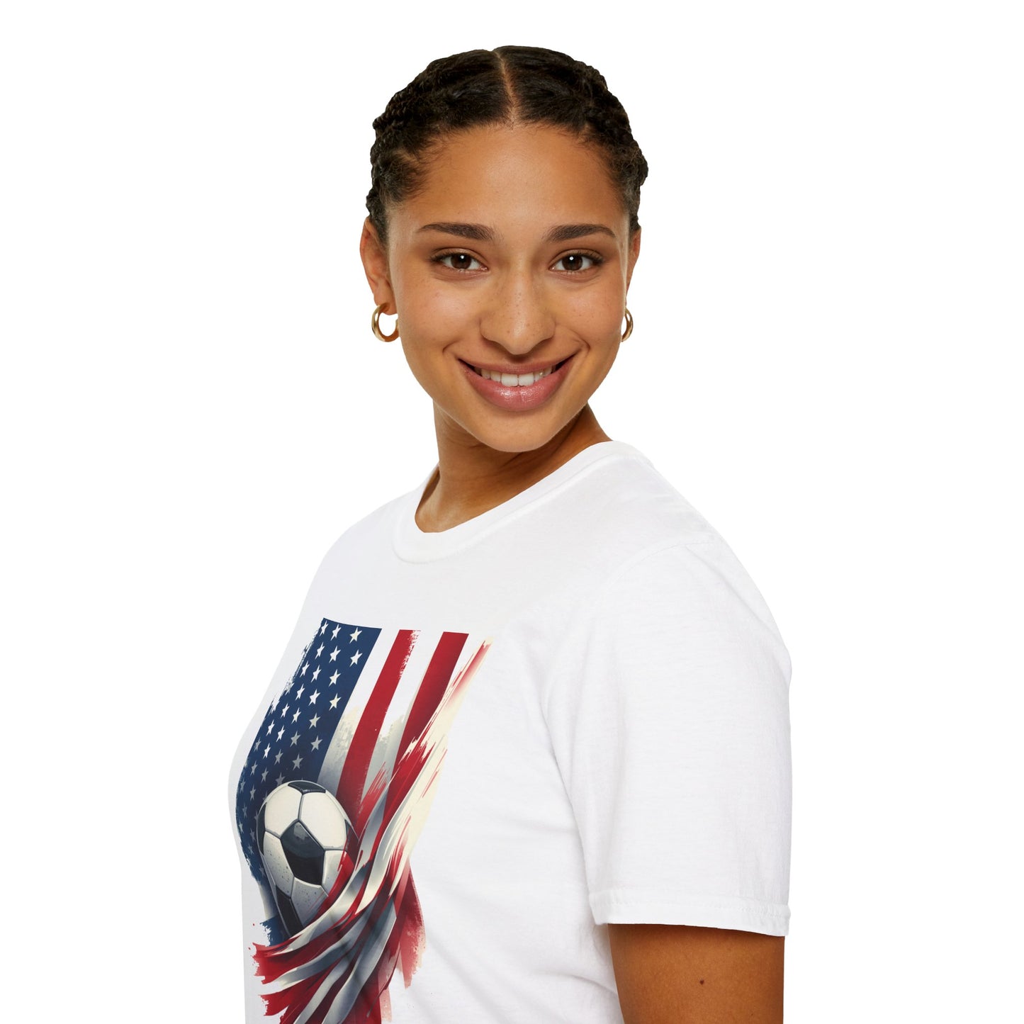 Soccer USA T-Shirt — American Flag Soccer Tee