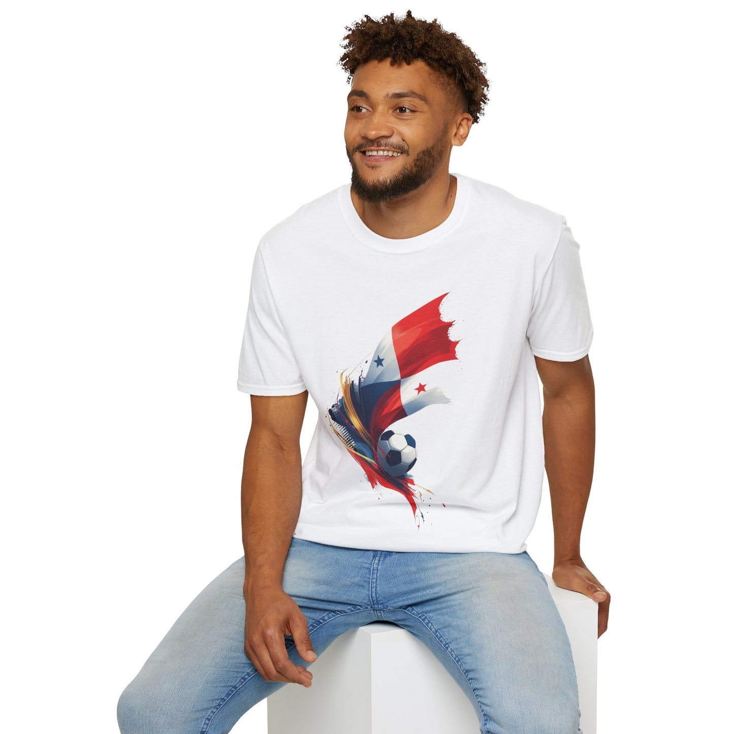 Panama Football Flag Splash T-Shirt Dynamic Los Canaleros Soccer Tee