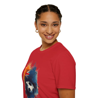 Australian Football Spirit Soccer Flag T-Shirt — Grunge Football Tee