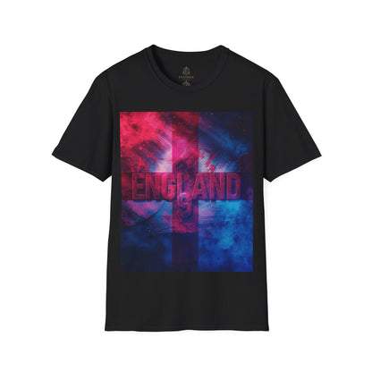 England Flag Soccer Match Day T-Shirt Smoke Graphic Tess