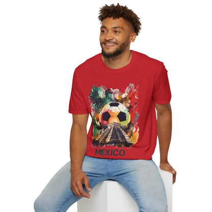 Mexico Soccer Match Day T-Shirt — Colorful Football & Pyramid Tee