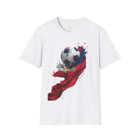 Haitian Football Pride T-shirt Flag Crest and Soccer Graphic Tee