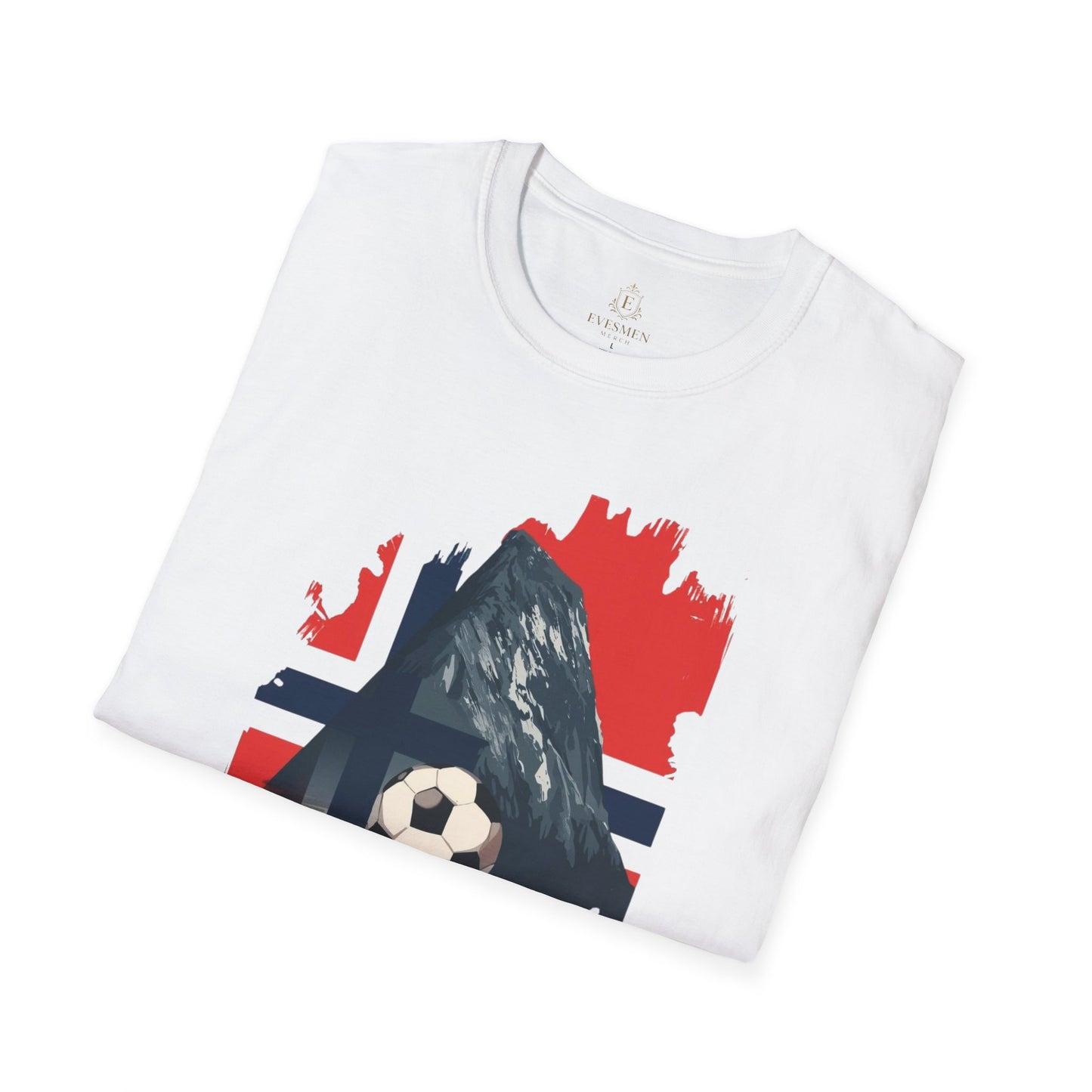 Norway Football Flag Mountain Graphic T-Shirt Majestic Nordic Soccer Streetwear
