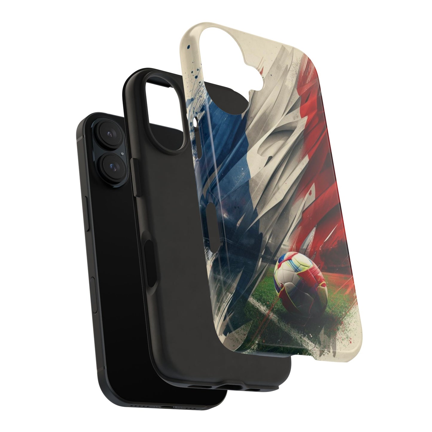 Soccer Flag Tough Phone Case — Grunge France Football Protective iPhone Cover