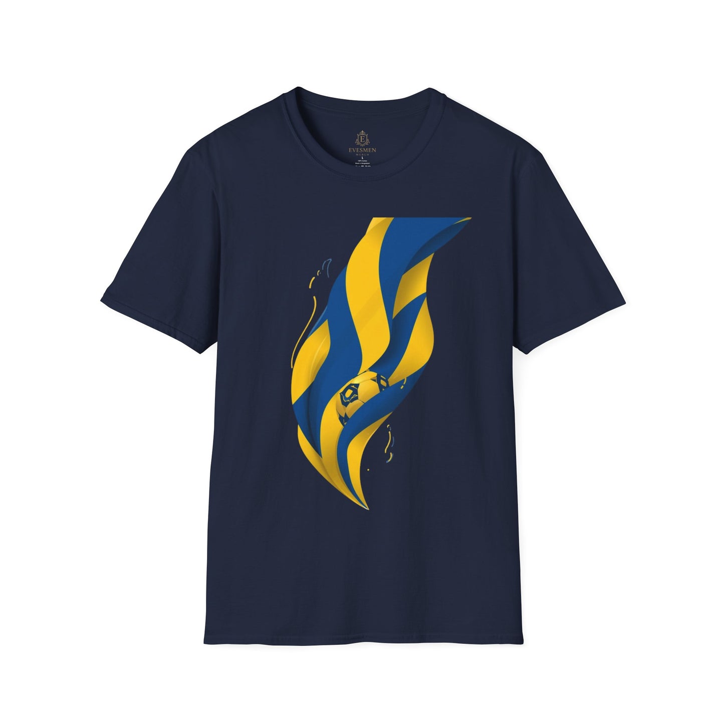 Sweden Football Flag T‑Shirt Abstract Minimalist Blue & Yellow Graphic Tee