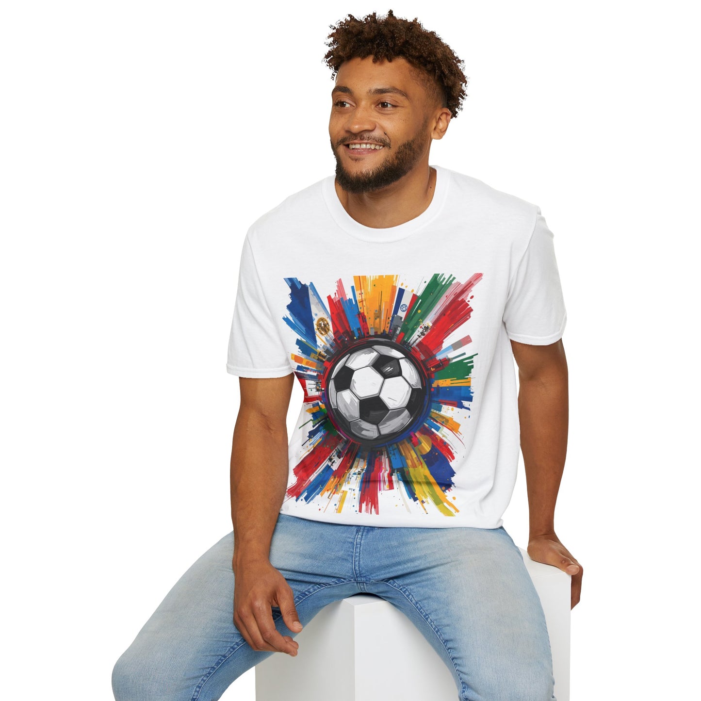 Soccer Splash Graphic T-Shirt — Colorful Match Day Football Tee