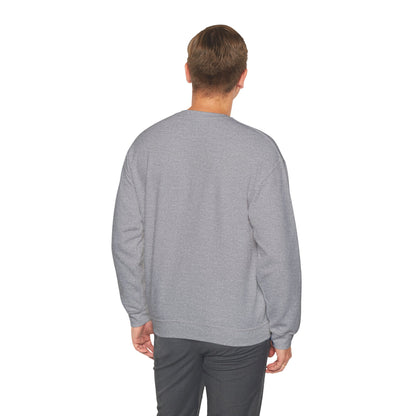 Back side man wearing a gray sweatshirt and pants on a white background