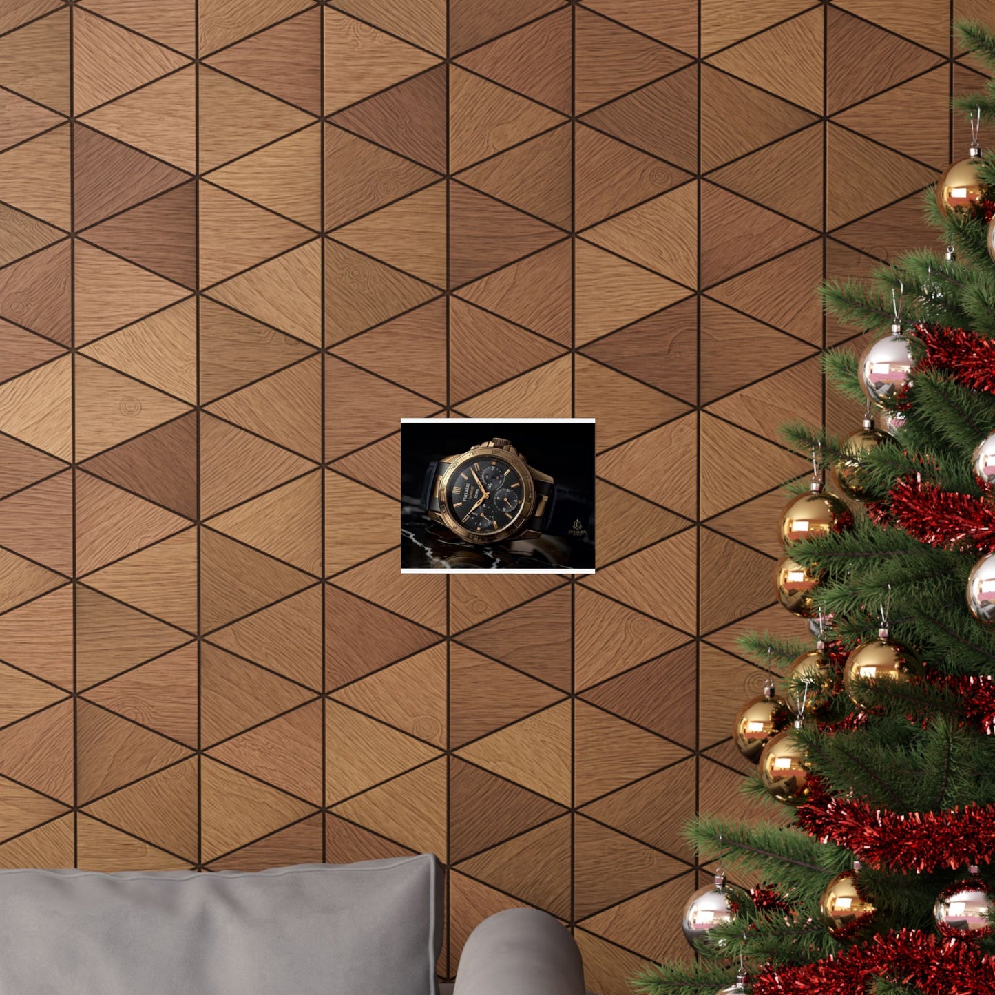 Luxury Gold Watch Horizontal Poster — Matte Horology Wall Art
